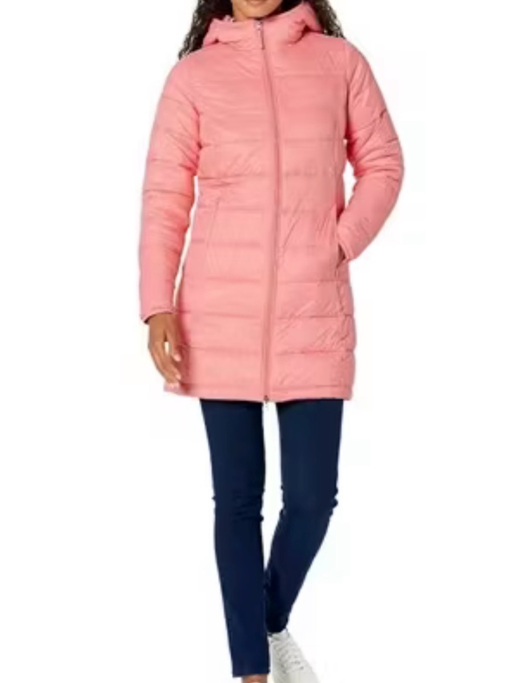 Amazon Essentials Coral Pink Hooded Long Puffer Coat. XXL
